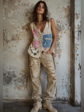 CRAM distressed cowgirl tie back vest